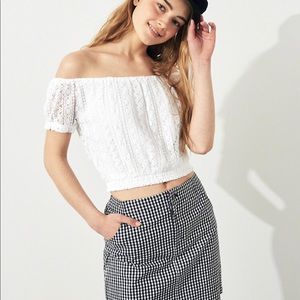 White off the shoulder crop top